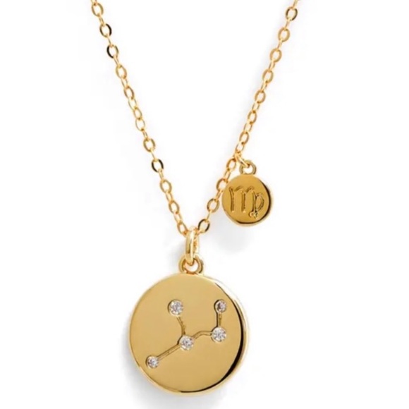 Virgo Zodiac Disc Pendant Necklace gold tone ♍️ - Picture 5 of 6